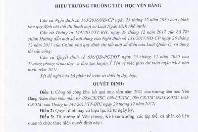 3.2. CÔNG KHAI KẾT QUẢ MUA SẮM TS NĂM 2021