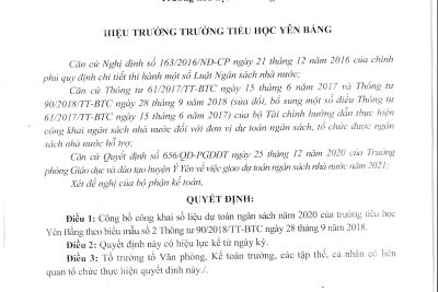 2.1. CÔNG KHAI GIAO DỰ TOÁN NSNN NĂM 2021