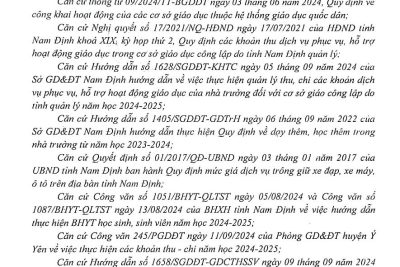 5.2. QUYẾT ĐỊNH CÔNG KHAI QUYẾT TOÁN CÁC KHOẢN THU NĂM HỌC 2024-2025